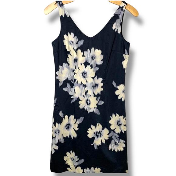 Ann Taylor Dress Women's Size 0 Monochrome Sheath Natural Neutral Blooms - Picture 3 of 9